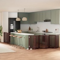 Vrata za pse s vratašcima 9 panela sklopiva 450 cm drvo topole