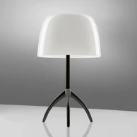 FOSCARINI Stolna lampa Lumiere Piccola E14, krom crno-bijela