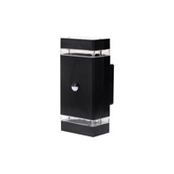 Zidna svjetiljka sa senzorom Hana, IP65, crna, PVC