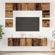 Set TV komoda s policom s pohranom s vratima, hrast artisan