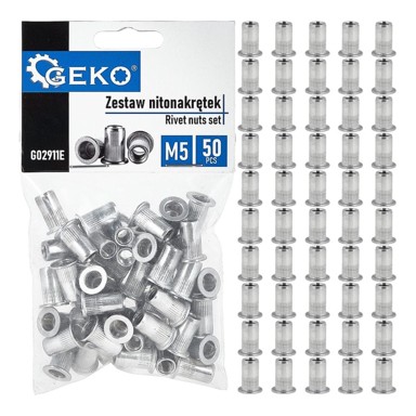 GEKO Set aluminijskih zakovičnih matica M5 0,5-2,5 50 kom