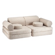 WIGIWAMA Svjetlo smeđi dječji kauč od bouclé tkanine 132 cm Settee 