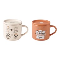 BRANDANI Narančaste/bež porculanske šalice u setu 2 kom 350 ml Cats