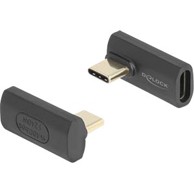 DELOCK Adapter, USB-C (M) na USB-C (Ž), kutni, crni