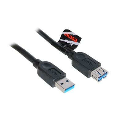 AKASA USB 3.0 kabel, Type-A, 1,5 m, crni, AK-CBUB02-15BK