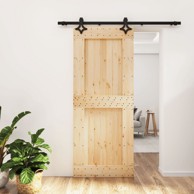 Klizna vrata s priborom za montažu 85 x 210 cm masivna borovina