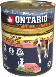 ONTARIO Konzerva Adult Dog 800 g, teletina s biljem