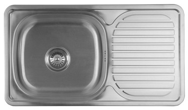 AQUALINE Sudoper ugradbeni s ocjeđivačem, inox, 76 × 18 × 42 cm