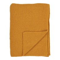  HOUSE NORDIC Žuta pletena deka od recikliranog pamuka, 130x170 cm, Santos
