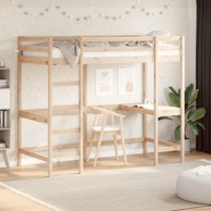Krevet na kat s radnim stolom 90 x 200 cm od masivne borovine