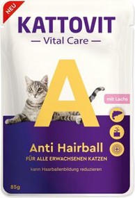 KATTOVIT Hrana za mačke Vital Care Anti Hairball, 85 g, losos