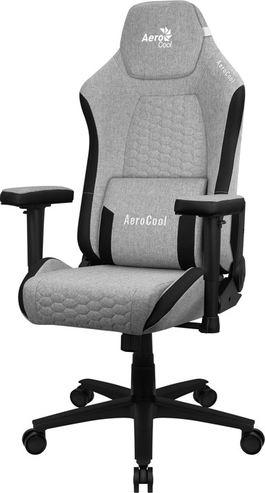 AEROCOOL Gaming stolica, Crownashgr, ergonomska, podesivi jastuci, AeroWeave tehnologija, siva