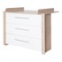 ROBA Bijela/u prirodnoj boji niska dječja komoda u dekoru hrasta s promjenjivim stolom 112x98 cm 