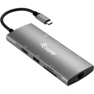 EQUIP Dock USB-C na HDMI Gigabit Ethernet USB 2.0 3xUSB 3.0 100W PD 25 cm