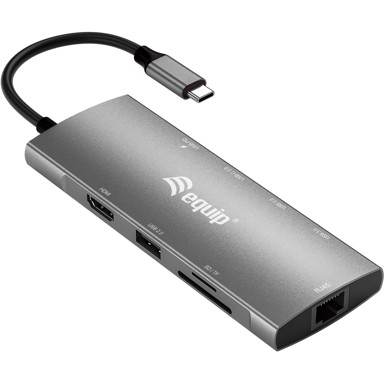 EQUIP Dock USB-C na HDMI Gigabit Ethernet USB 2.0 3xUSB 3.0 100W PD 25 cm