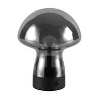 TRIO Siva LED stolna lampa sa staklenim sjenilom (visina 18 cm) Dooley 