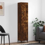 Visoka komoda dimljeni hrast4 5x34x180cm konstruiranog drva , 1 drvena vrata