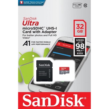 SANDISK Memorijska kartica Ultra MicroSD, 32GB, UHS-I, Class 10, A1, s adapterom