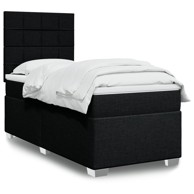 Krevet box spring s madracem, 90x190 cm, od tkanine, crni