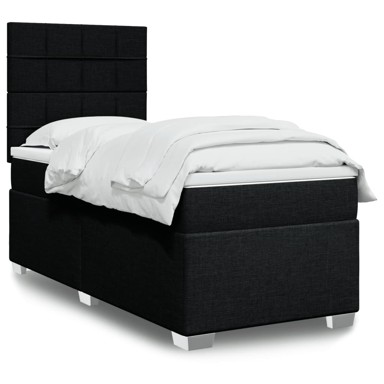 Krevet box spring s madracem, 90x190 cm, od tkanine, crni