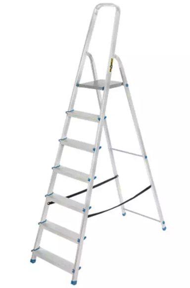 Aluminijske kućne ljestve ALD7 TUV, 7 gazišta, nosivost 150 kg