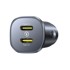 BASEUS Auto punjač, 2x USB-C, 30 W, crni