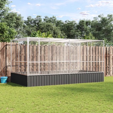 Kavez za ptice s produžetkom, srebrni, 418x207x212 cm, čelični