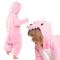 NIKCORP Kigurumi kostim dinosaurus, visina 135-145 cm, prsa 98 cm, dužina 125 cm, rukav 45 cm, kukovi 54 cm, roza