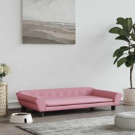 Krevet za pse baršunasti, 100 × 50 × 21 cm, ružičasta
