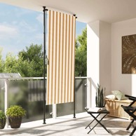 Vanjska roleta 100x270 cm podesive visine tkanina i čelik, narančasto-bijela