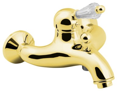 SAPHO Miješalica KIRKÉ CRYSTAL, zidna, retro, zlatna, Swarovski ručka