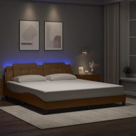Okvir kreveta LED boja cappuccina 180 x 200 cm od umjetne kože
