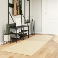 Tepih Huarte kratkih vlakana mekani i perivi krem 80x250 cm