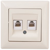 Utičnica podžbukna dvostruka telefonska 2XMJ 6/4 RJ11 VISAGE bijela