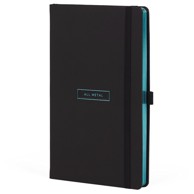 CASTELLI Notes 13 × 21 cm, crte, 96 listova, s gumicom, All Metal Tiffany, crno/tirkizni