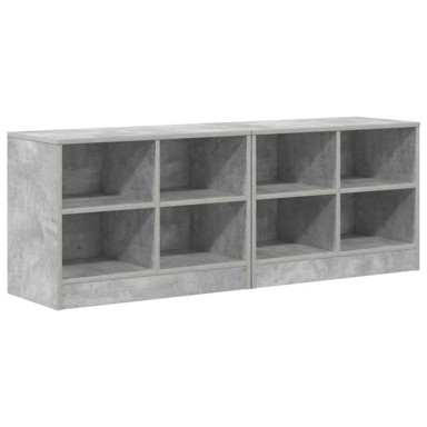 Ormarić za krevet s policom, 2 pcs, betonska siva, 66 x 33 x 48 cm