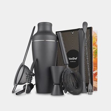 VONSHEF Set za koktele Parisian, 9 djelni, 455 ml, crna mat