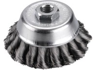 EXTOL CRAFT Rotacijska četka 17009, čašasta pletena, 80 mm, dvostruki red, valovita žica 0,5 mm, M14x2