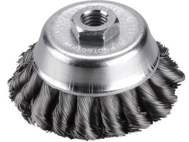 EXTOL CRAFT Rotacijska četka 17009, čašasta pletena, 80 mm, dvostruki red, valovita žica 0,5 mm, M14x2