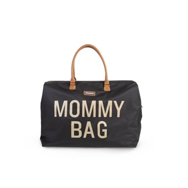 CHILDHOME Torba Mommy Bag Big, crna sa zlatnim detaljima