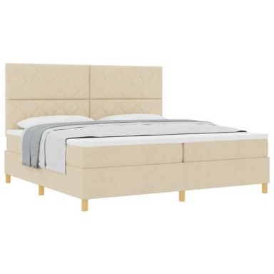 Box Spring krevet s madracem, krem, 200x200 cm