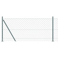 Ograda od lanca s 7 flanged stupova 0.8x10 m pocinčani čelik,siva  