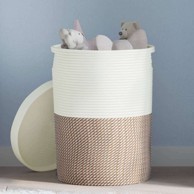 Košara za pohranu s poklopcem, 37 x 50 cm, pamučna, smeđa