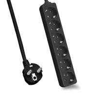 HELOS produžni kabel Classic 6 3 m bez prekidača crni