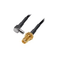 TRANSMEDIA Adapter Pigtail TS9 angle plug to SMA socket, crni