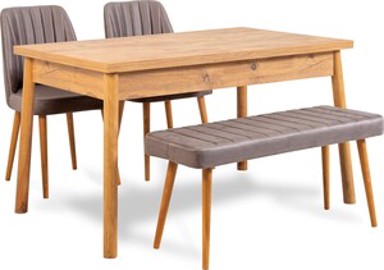 Set stolova i stolica (4 komada), Atlantski bor Sivo, Costa 0701 - 3 A