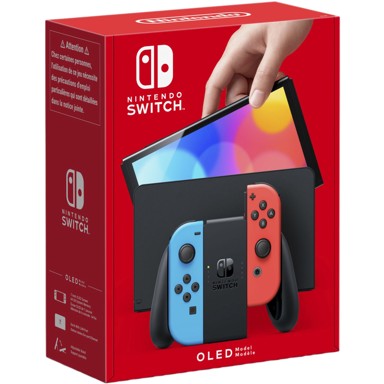 NINTENDO Igraća konzola Switch OLED, neon crvena/neon plava