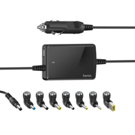 HAMA Auto punjač za prijenosno računalo Slim & Light, crni