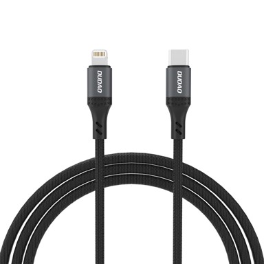 DUDAO L3CL pleteni kabel USB-C – Lightning, 30 W, 2 m, crni
