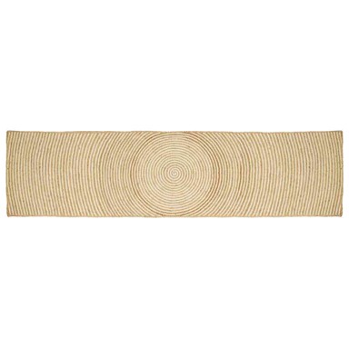 Tepih, dimenzije 60 × 400 cm, juta, prirodna i bijela